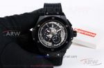 Perfect Copy Hublot Big Bang 45mm All Black Skeleton Face Rubber Band Automatic Watch